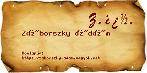 Záborszky Ádám névjegykártya